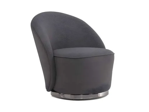 Fauteuil Van Boucle Stof - Antraciet - Elfira