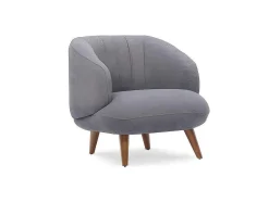 Fauteuil Van Boucle Stof - Antraciet - Janina