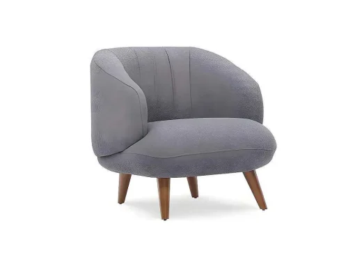 Fauteuil Van Boucle Stof - Antraciet - Janina