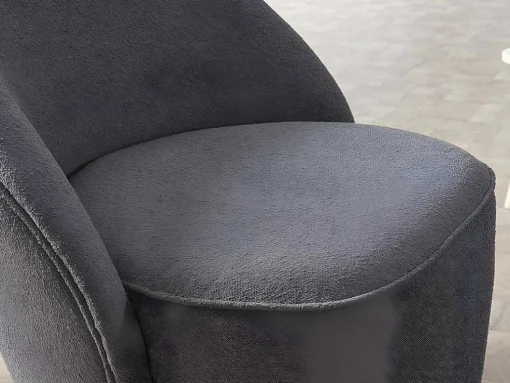Fauteuil Van Boucle Stof - Antraciet - Elfira