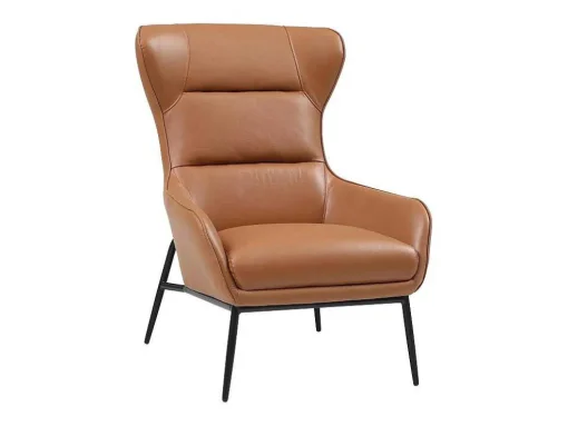 Fauteuil Van Camelkleurig Buffelleder Dinnia