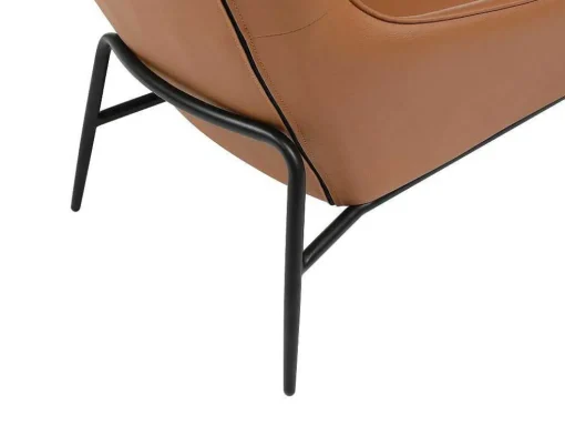 Fauteuil Van Camelkleurig Buffelleder Dinnia