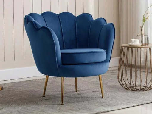 Fauteuil Van Fluweel Dandelion - Donkerblauw - Van Pascal Morabito