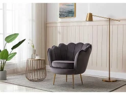 Fauteuil Van Fluweel Dandelion - Antraciet - Van Pascal Morabito