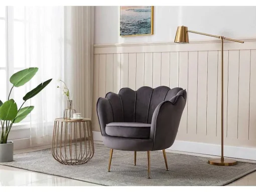 Fauteuil Van Fluweel Dandelion - Antraciet - Van Pascal Morabito