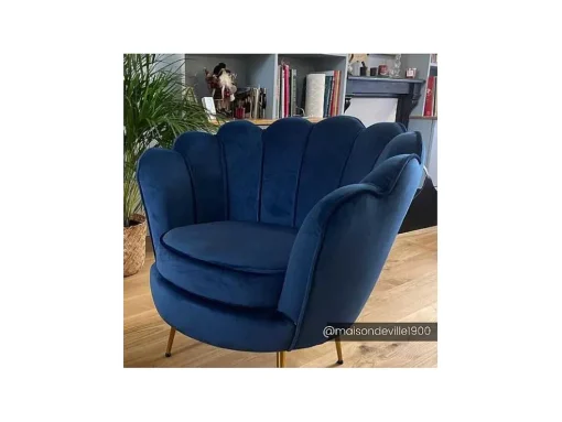 Fauteuil Van Fluweel Dandelion - Donkerblauw - Van Pascal Morabito
