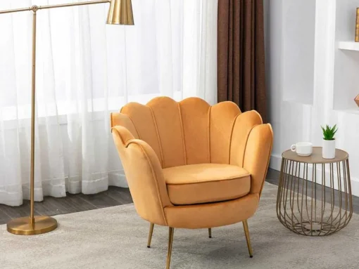 Fauteuil Van Fluweel Dandelion - Mosterdgeel - Van Pascal Morabito