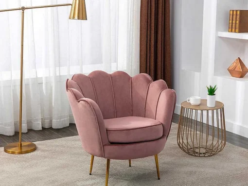 Fauteuil Van Fluweel Dandelion - Roze - Van Pascal Morabito