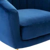 Fauteuil Van Fluweel Pablito - Nachtblauw