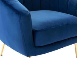 Fauteuil Van Fluweel Pablito - Nachtblauw