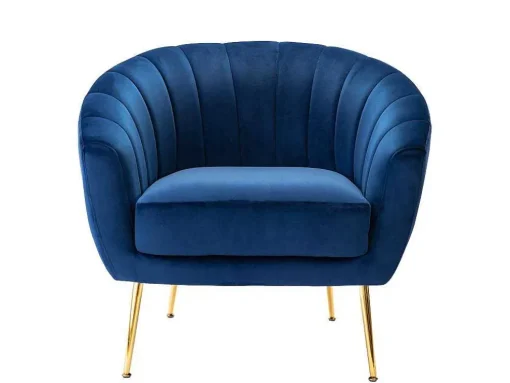 Fauteuil Van Fluweel Pablito - Nachtblauw
