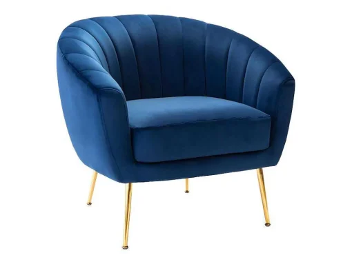Fauteuil Van Fluweel Pablito - Nachtblauw