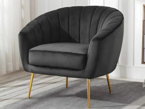 Fauteuil Van Fluweel Pablito - Antraciet
