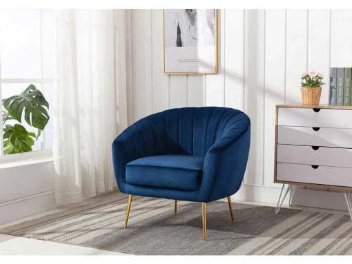Fauteuil Van Fluweel Pablito - Nachtblauw
