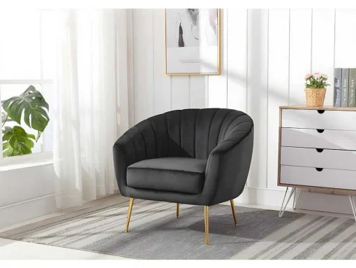 Fauteuil Van Fluweel Pablito - Antraciet