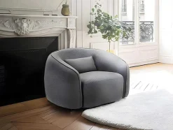 Fauteuil Van Grijze Stof Stefian