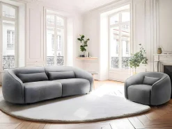 Fauteuil Van Grijze Stof Stefian