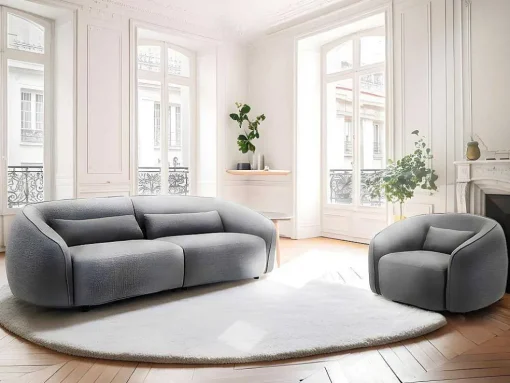 Fauteuil Van Grijze Stof Stefian