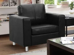 Fauteuil Van Kunstleer Ackley - Zwart