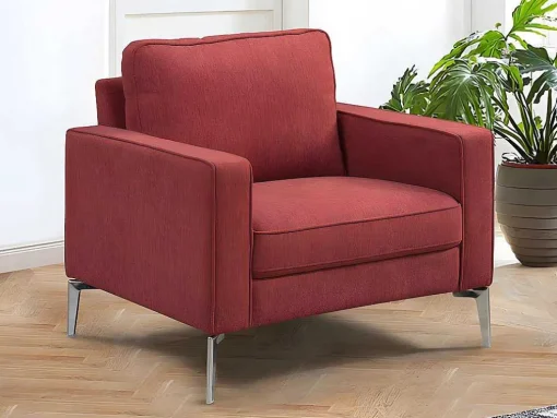 Fauteuil Van Rode Stof Tibori