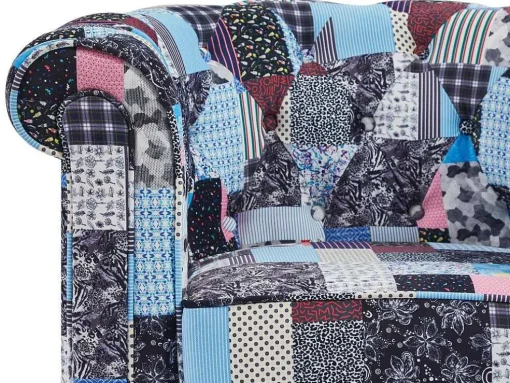 Fauteuil Van Stof Met Patchwork-Motief Chesterfield