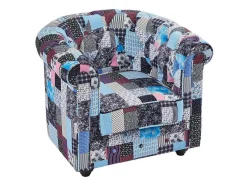 Fauteuil Van Stof Met Patchwork-Motief Chesterfield