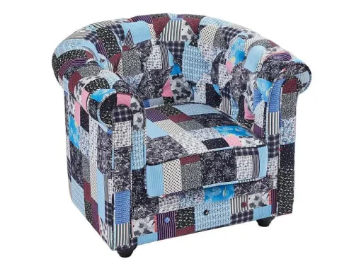 Fauteuil Van Stof Met Patchwork-Motief Chesterfield