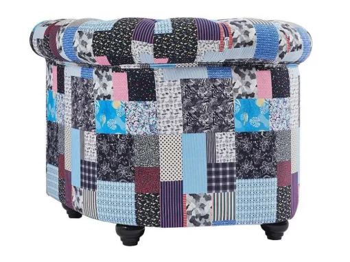 Fauteuil Van Stof Met Patchwork-Motief Chesterfield