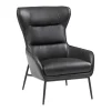 Fauteuil Van Zwart Buffelleder Dinnia