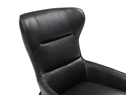 Fauteuil Van Zwart Buffelleder Dinnia