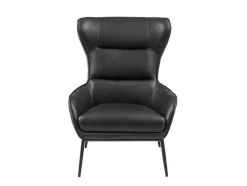 Fauteuil Van Zwart Buffelleder Dinnia