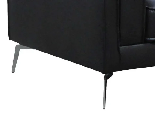 Fauteuil Van Zwart Leer Lecco