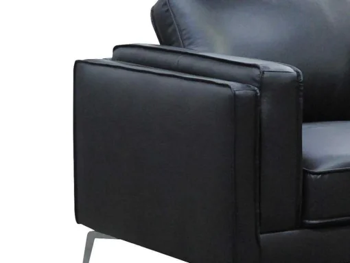 Fauteuil Van Zwart Leer Lecco