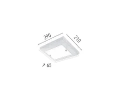 Finn Plafondlamp, Eik, Chroom, Wit, 29X21X6,5 Cm, Epikasa