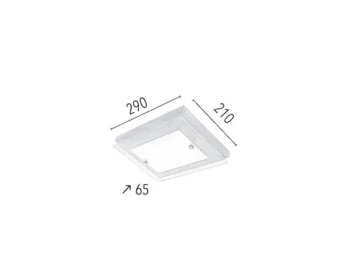 Finn Plafondlamp, Eik, Chroom, Wit, 29X21X6,5 Cm, Epikasa