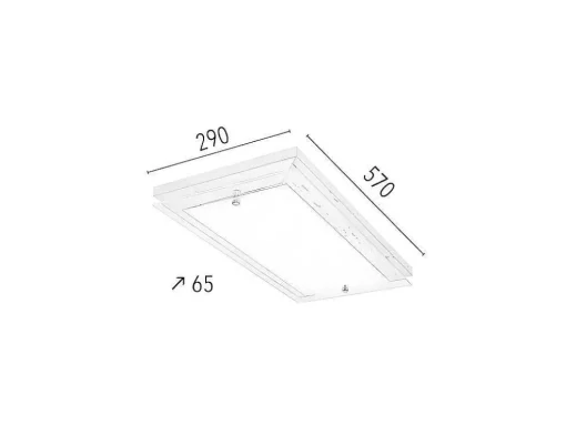 Finn Plafondlamp, Eik, Chroom, Wit, 57X29X6,5 Cm, Epikasa