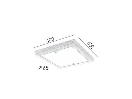Finn Plafondlamp, Eik, Chroom, Wit, 40X40X6,5 Cm, Epikasa