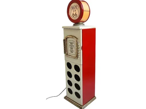 Flessenrek Met Lamp 8 Flessen - H.112 Cm - Wit - Pomp Links - Drive-In