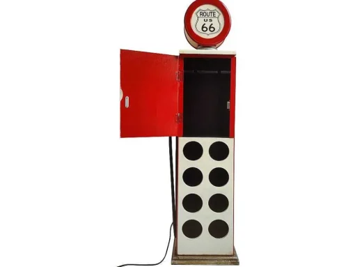 Flessenrek Met Lamp 8 Flessen - H.112 Cm - Wit - Pomp Links - Drive-In