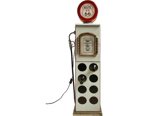 Flessenrek Met Lamp 8 Flessen - H.112 Cm - Wit - Pomp Links - Drive-In