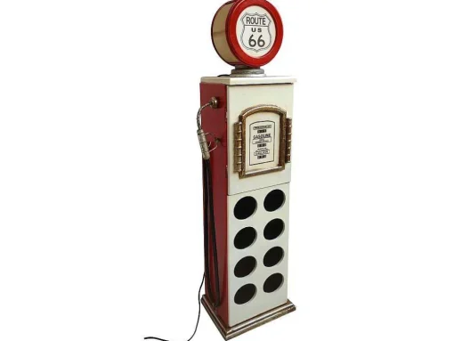 Flessenrek Met Lamp 8 Flessen - H.112 Cm - Wit - Pomp Links - Drive-In