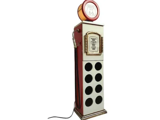 Flessenrek Met Lamp 8 Flessen - H.112 Cm - Wit - Pomp Links - Drive-In
