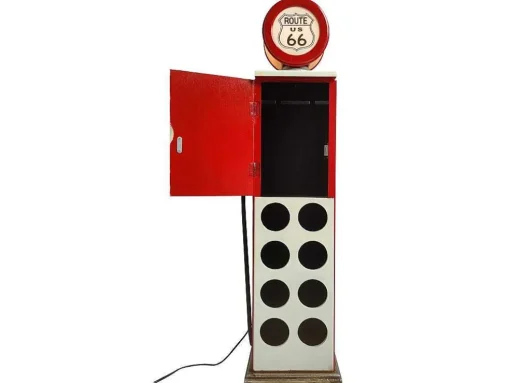 Flessenrek Met Lamp 8 Flessen - H.112 Cm - Wit - Pomp Links - Drive-In