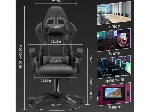 Gaming- En Bureaustoel Ergonomische Computerbureaustoel Met Hoofdsteun En Lumbale Ondersteuning