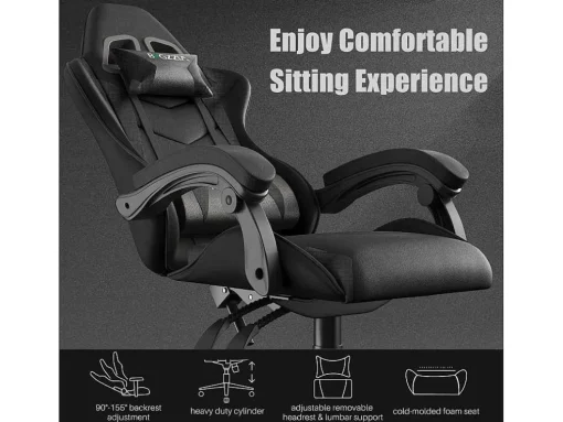 Gaming- En Bureaustoel Ergonomische Computerbureaustoel Met Hoofdsteun En Lumbale Ondersteuning