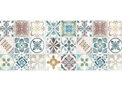 Gangtapijt Santander In Vinyl Met Tegeleffect Santander - 66X160Cm - Multikleuren