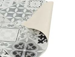 Gangtapijt Van Vinyl Met Vloertegeleffect Mosai - 66 X 160 Cm - Zwart En Wit