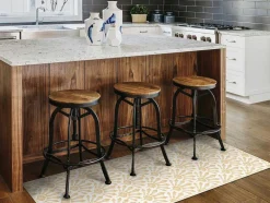 Gangtapijt Van Vinyl Met Art-Decostijl - 66 X 160 Cm - Beige En Wit - Duchessy