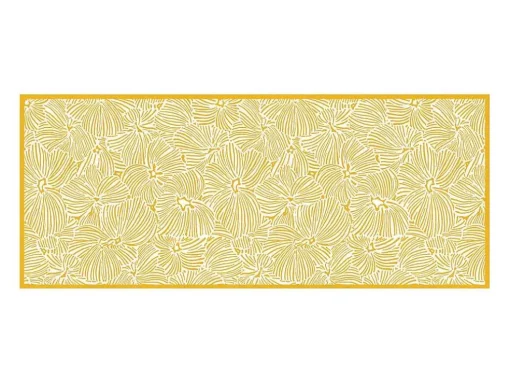 Gangtapijt Van Vinyl Met Bloemmotieven - 66 X 160 Cm - Geel En Wit - Capucina