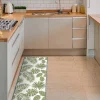 Gangtapijt Van Vinyl Met Tropisch Motief - 66 X 160 Cm - Groen En Wit - Tropicala